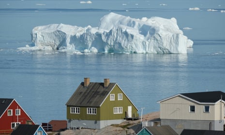 An iceberg floats in Disko Bay, Greenland