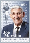 Joe Marston appeared on a postage stamp as part of the 2012 Australia Post Australian Legends stamp issue.