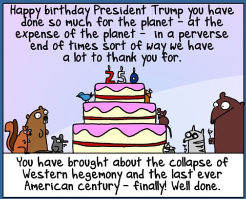 First Dog on the Moon cartoon Trump Birthday, panel 2