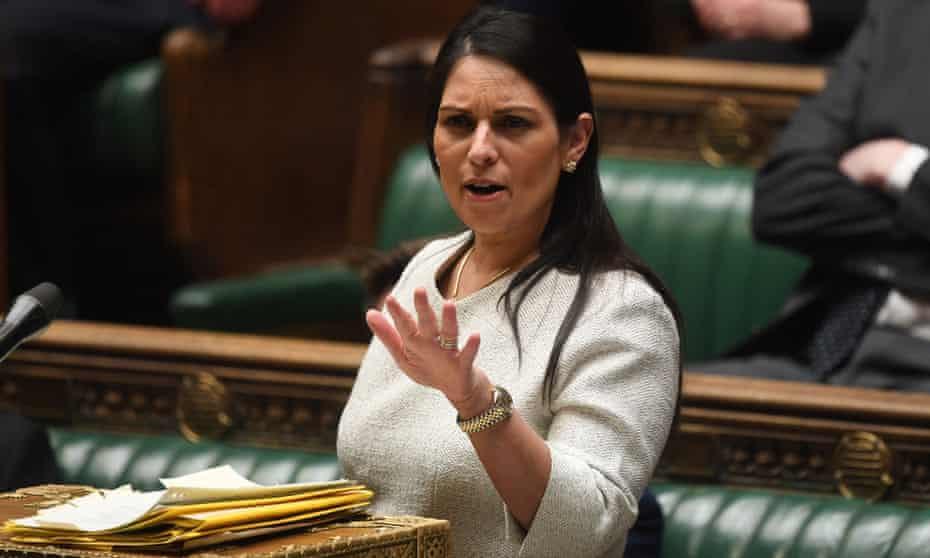 Priti Patel gives a statement in the House of Commons on Tuesday