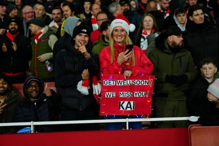 Fans of Kai Havertz of Arsenal at the Carabao Cup quarter-final victory over Crystal Palace.