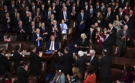 Liz Cheney(R) incoming GOP House Conference chairwoman speaks at the start of the 116th Congress and swearing-in ceremony on the floor of the US House of Representatives at the US Capitol on January 3, 2019 in Washington,DC.