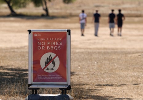 A sign in Richmond Park warning people not to light fires or have barbecues due to the high fire risk.