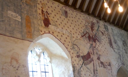Murals in St Cadoc’s church, Llancarfan