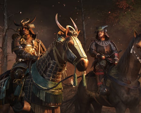 Two characters on horseback in Assassin's Creed Shadows