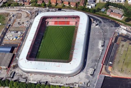 An aerial view of the Stade du Hainaut.