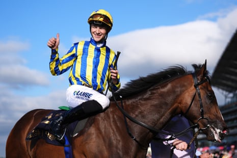 Billy Loughnane celebrates following victory in the Windsor Castle Stakes withKing Of Cloughan.