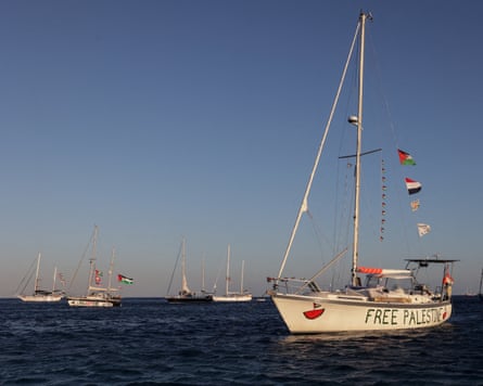 One of the boats in the flotilla