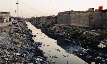 A canal clogged with rubbish in Basra.