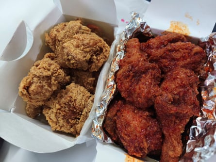Fried chicken selection at Korea University in Seoul.