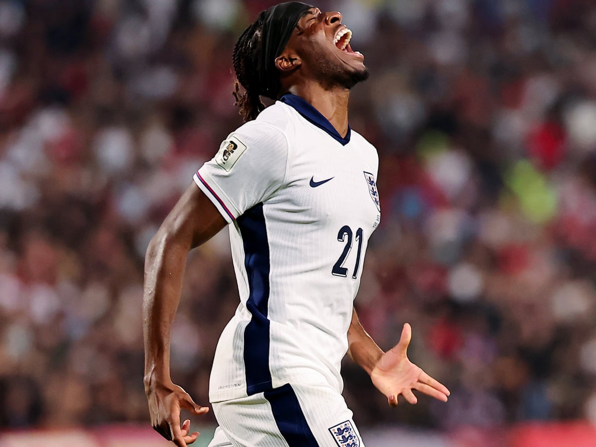Noni Madueke leads five-star England's rout of Serbia with World Cup in sight | World Cup 2026 qualifiers | The Guardian