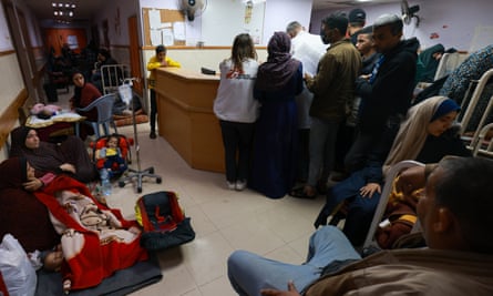 Patients and people sheltering in al-Aqsa hospital on 29 November