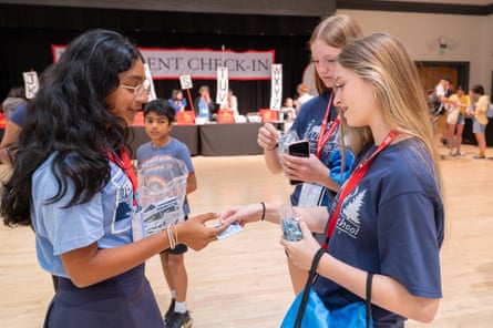 Students at history event