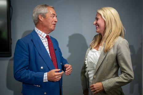 Nigel Farage, left, with Laura Anne Jones at the Royal Welsh agricultural show.