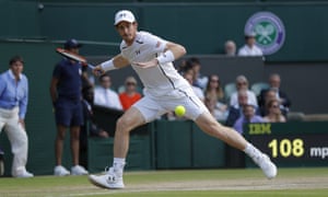 Andy Murray eyes a return during an impressive first set from the Scot.