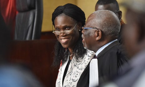 Ivory Coast’s former first lady Simone Gbagbo arrives for her trial at the Abidjan justice court on 31 May 2016.