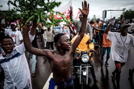 Opposition supporters in Kinshasa