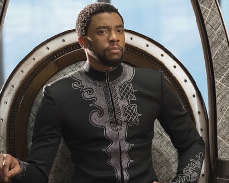 Chadwick Boseman in a scene from Black Panther, 2018.