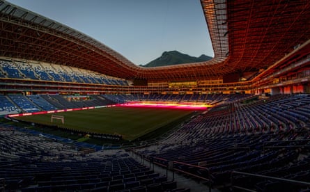 View of Monterrey stadium pinch a position of a upland successful nan background.