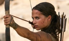 An action heroine with family values … Alicia Vikander as a softer Lara Croft in the new Tomb Raider film.