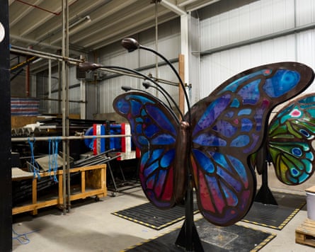 A butterfly in storage at the Blackpool Illuminations storehouse