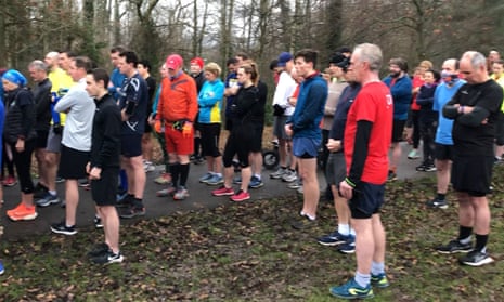 Park Run participants pause to pay respects