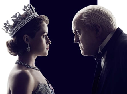 Claire Foy and John Lithgow in The Crown