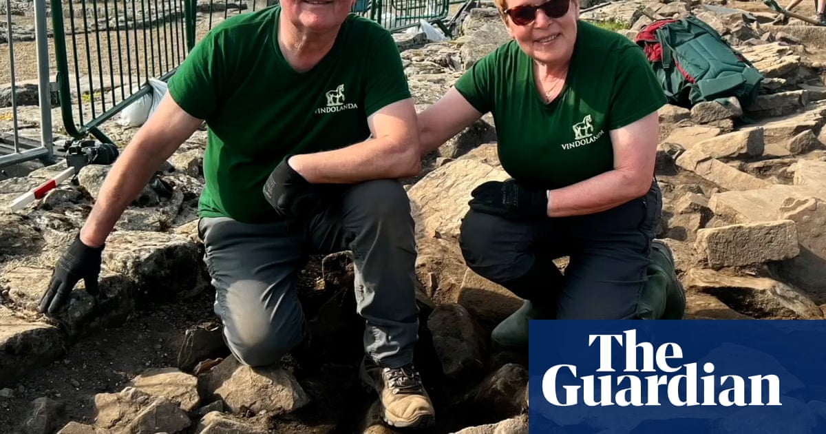 Volunteer archaeologists unearth winged goddess at Hadrian’s Wall – video