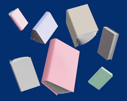 The falling books with covers blanked out