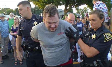 A suspect was detained by sheriff's deputies after he wielded a sharp weapon in Palington's July attack on Republican candidate Lee Zeldin for governor of New York.
