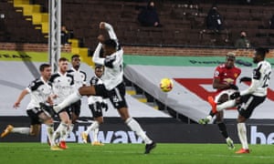 Paul Pogba thumps home Manchester United’s second goal.