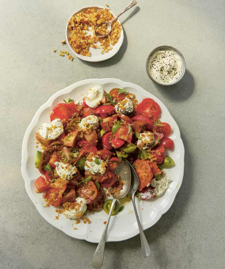 Winter tomatoes with whipped feta, by Anna Jones.