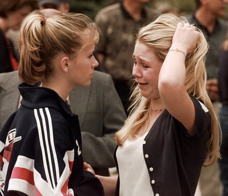 Columbine students in the aftermath of the shooting.