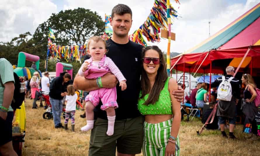Eleven-month-old Ophelia with her parents Jack and Molly Lumb