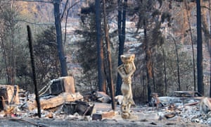 One of over 200 homes destroyed in the CZU Lightening Complex fire, in Santa Cruz county, California on Monday.