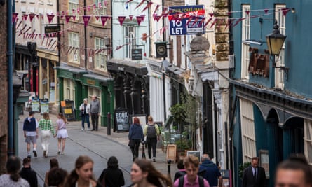 Shoppers on a high street
