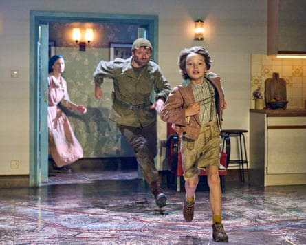 An absolute whirlwind … Artie Wilkinson-Hunt, front, as young Thomas in The Land of the Living.