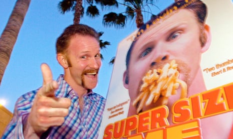 Morgan Spurlock at the Los Angeles premiere of Super Size Me in 2004. The film was based on him eating three McDonald’s meals for 30 days straight to demonstrate the effect that fast food has on the human body.