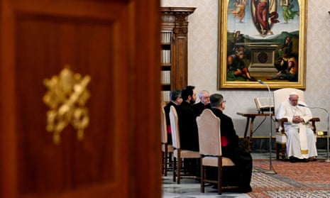 Pope Francis (right) at the Vatican