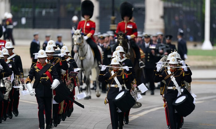 A view of the procession ahead of the State Funeral of Queen Elizabeth II.