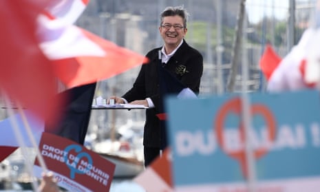 Jean-Luc Melenchon at a rally in Marseille