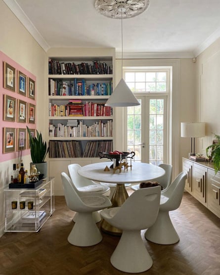04 Think outside the print - Interior content creator Bianca Hall demonstrates the look perfectly in her own home, where she’s used a pink painted square to frame a grid of prints by Stella Vine. “This visually unites them, just as using a tray on a coffee table to corral smaller items does, making them less chaotic and making much more of a statement.”