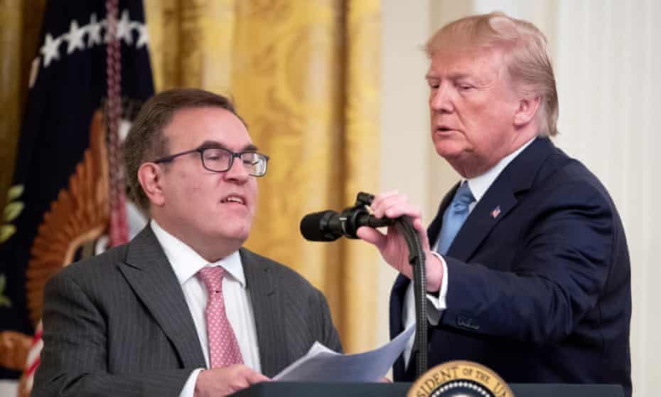 Donald Trump with the administrator of the US Environmental Protection Agency, Andrew Wheeler.