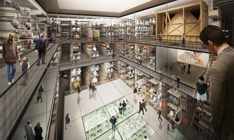 Internal render view of the new V&A collection and research centre at Here East.