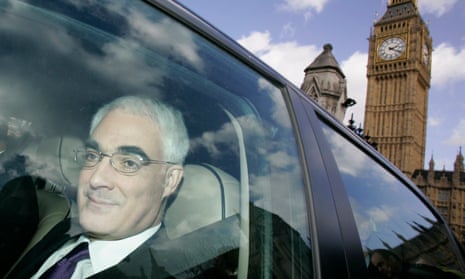 Darling in car driving away from parliament with Big Ben in background