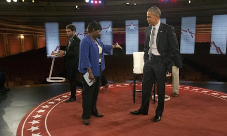 Obama talks trans bathroom access as Trump defends business practices – as it happened