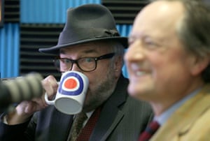 George Galloway (left) and Jamie Blackett at the All for Unity launch today.