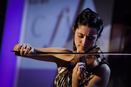 María Dueñas, winner of Young Artist of the Year, performs at Gramophone Awards 2025.
