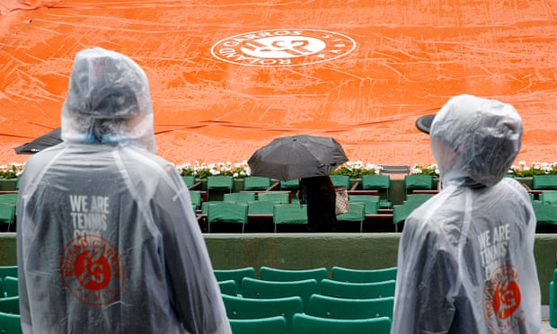 No play was possible at the French Open on Monday due to heavy rain at Roland Garros