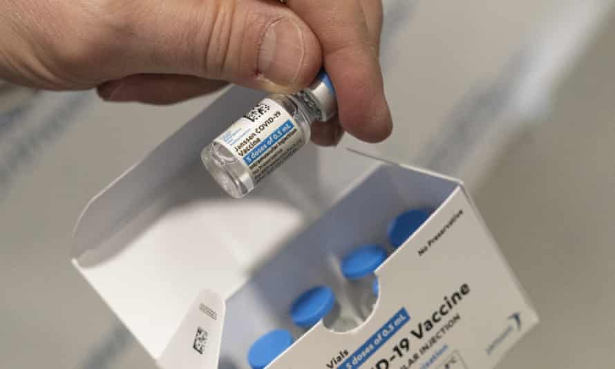 A vial of the Johnson & Johnson Covid-19 vaccine. An FDA report said a site where manufacturing was halted was not ‘clean and sanitary’.